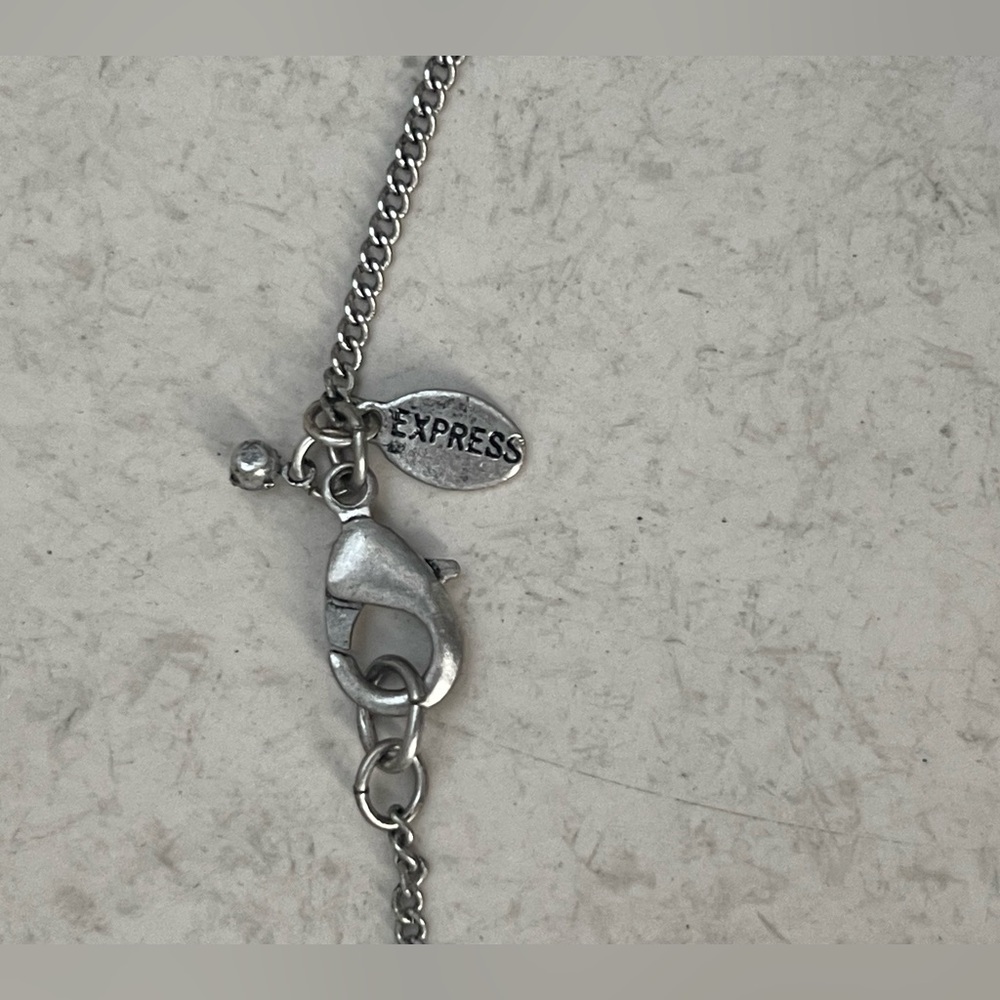 Express Silver tone statement necklace with discs - Picture 2 of 3